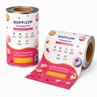 Film d'emballage souple transparent personnalisé en BOPP/CPP laminé, de qualité alimentaire, anti-buée et résistant à l'humidité, en rouleau, pour biscuits en vrac