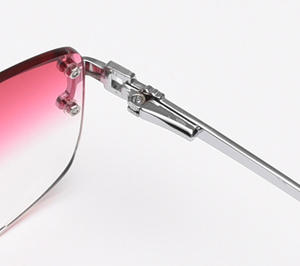 Finewell D072 Square UV400 Retro Classic <b>Rimless</b> Unisex Luxury <b>Sunglasses</b> 2026 - Product Image 2