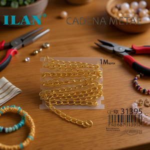 Catena in metallo Ilan 1M color oro chiaro per la creazione di gioielli - Product Image 3