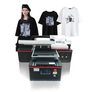 Rainbow high speed 3d t shirt cloth cotton DTG printer multicolor t-shirt printing machine with DX8/TX800 heads