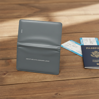 Portefeuille de voyage vintage minimaliste en cuir PU, porte-passeport court à double pli, étui personnalisé pour passeport, porte-cartes