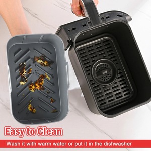 Rectangular <b>Baking</b> <b>Tray</b> Gray And Black Oven Safe For Ovens And Air Fryers - Product Image 2