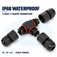 Connecteur de câble étanche IP68 OL-T1 2 3 4 broches en forme de T, répartiteur électrique 3 voies à bornes à vis pour éclairage marin