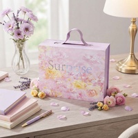 Boîte cadeau rectangulaire longue et grande en carton Hongbo avec poignée, papier d'emballage, boîte d'emballage colorée, fabricant de boîtes en carton ondulé