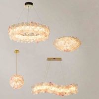 Lustre en cristal de luxe français, pendentif en forme de fleur, en aluminium, pour chambre à coucher, restaurant, mariage, banquet, décoration d'hôtel