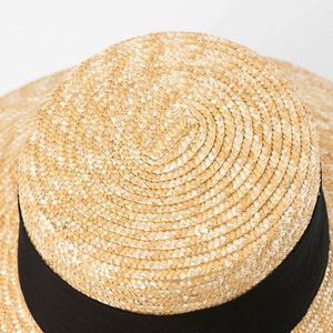 Chapeau de soleil à large bord rayé style été 2018 pour femme, en paille de blé, idéal pour le quotidien, les fêtes, la pêche, les loisirs en extérieur et les voyages - Product Image 4