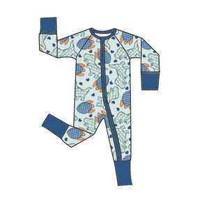 Pakaian Bayi Bambu RTS 95% Bambu 5% Spandex Piyama Bayi Baju Tidur Balita Onesie Anak Romper Resleting Bambu Zippy - Product Image 6