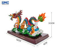 Figurine 3D de dragon chinois sculpté en résine sur base, personnalisée OEM SMC, créature mythique, animal, décoration de bureau et de maison, objet d'art de collection