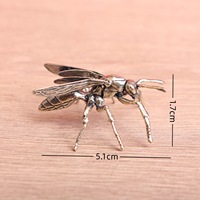 1 pièce Décoration de bureau en laiton, motif guêpe, grande mouche, abeille, style rétro, objet ancien massif, figurine de thé, ornement artisanal