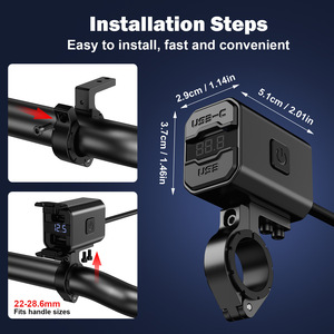 Cargador USB para motocicleta PD tipo C y cargador rápido 3.0 con voltímetro, adaptador SAE a USB de desconexión rápida a prueba de agua - Product Image 6