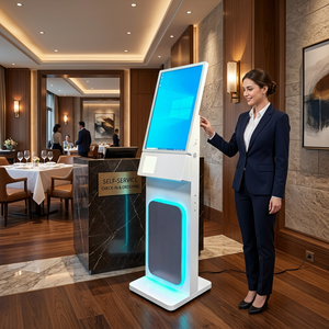 <span class=keywords><strong>Kiosque</strong></span> interactif d'intérieur <span class=keywords><strong>à</strong></span> écran tactile incurvé 23,6/27 pouces, machine de commande et de paiement en libre-service pour restaurants, fonction SDK - Product Image 1
