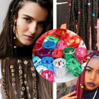 Usine En Gros Réglable Tresses Clips Accessoires Couleur Anneaux Serrures Métal Dreadlocks Perles Tressage Cheveux Décorations
