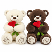 Ours en peluche personnalisé tenant un cœur, peluche pour cadeau de demande en mariage et compagnon romantique