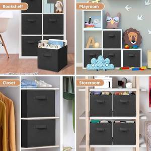 Cubes de rangement pliables et légers en tissu non tissé, bacs durables avec poignées pour l'organisation - Product Image 2
