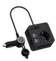 Convertidor de Voltaje de 12V a 220V 230V, 200W, con Puerto Tipo-C y USB, Enchufe para Coche, para Cargar Teléfonos Móviles y Portátiles