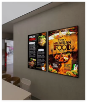 Boîte à lumière LED ultra-mince, affichage d'affiches éclairées, panneau de menu rétroéclairé pour entreprises et magasins - Panneau mural IP54 étanche