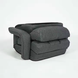 Indoor chaise longue bank, opvouwbare relaxfauteuil, ligbed met armleuningen en een kussen - Product Image 5