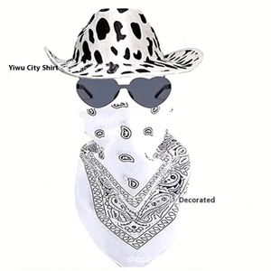 Nouveaux ensembles de chapeaux de cowgirl à paillettes tendance avec lunettes carrées pour les événements en plein air - Product Image 4
