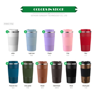 Tasse à café noire best-seller tasse à café gobelet isolé en acier inoxydable avec couvercle d'affichage de la température LED pour voiture