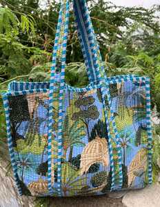 Bolso Tote Acolchado de Algodón, Hecho a Mano, con Estampado Tradicional Indio, para Viajes, Compras, Bolso de Hombro - Product Image 3