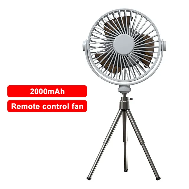 Portable Mini Flexible Tripod Fan Outdoor Camping Electric Hanging Power Bank Rechargeable Fan With Led Light