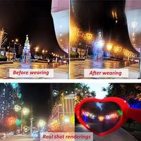Lunettes de diffraction nocturne pour les occasions de remise des diplômes Lunettes de soleil en forme de coeur pour femmes avec lumières changeantes de couleur Mode