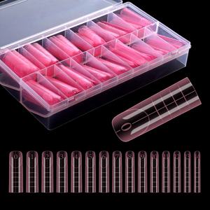 BQAN, <span class=keywords><strong>uñas</strong></span> de doble forma de alta calidad, herramientas de extensión de pegamento Flexible Extra fino, puntas de <span class=keywords><strong>uñas</strong></span> de Gel Rosa acrílico, cubierta completa esculpida - Product Image 2