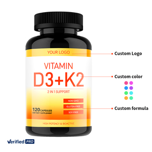 Gélules de Vitamines D3 et K2, Suppléments 10000 UI 20000 UI, Calcium, Magnésium, Zinc, Gélules de Vitamine D3 K2 - Product Image 2