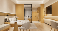 Mueble de entrada para hotel personalizado para pedidos al por mayor, listo para ensamblar, mueble de almacenamiento para pasillo de hotel, precio competitivo de fábrica