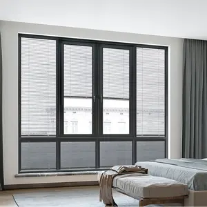 Integrale Aluminium Elektrische Lamellen Windows Met Jaloezieën Tussen Dubbele Holle Glazen