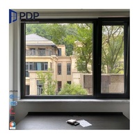 Fenêtres inclinables et tournantes en alliage d'aluminium approuvées PDP Portes fenêtres à battants pour entrée de cuisine Persienne en verre trempé pour balcon