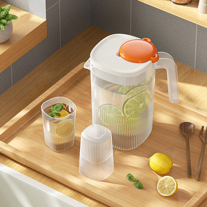 Cold Water Pitcher 2L Rectangle Plastic With Lid For Fruit Tea Party Use - Product Image 1