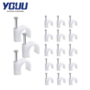 YOUU Nails PE Matériel Fil électrique Clou Câble Clip Câble Clips en rond/carré/crochet Type en plastique - Product Image 4