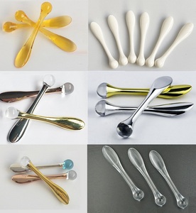 Kim Loại Kẽm Thép Không Gỉ Gốm Sứ Mỹ Phẩm Muỗng Nhựa Silicon Mắt Kem Dính Muỗng Tùy Chỉnh Mỹ Phẩm Thìa - Product Image 2