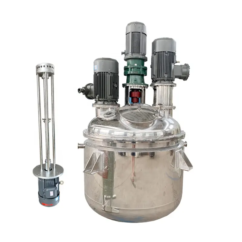 500l stainless steel double layer jacketed liquid mixing tank with agitator price