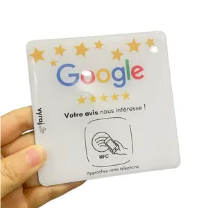 Custom Printing Contactless Google Bewerten Sie Uns nfc Sticker Epoxy Waterproof Google Avis NFC Sticker
