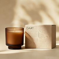 Bocaux à bougies en verre transparent de luxe à base épaisse avec logo personnalisé, supports pour bougies en cire de soja, écologiques pour Noël