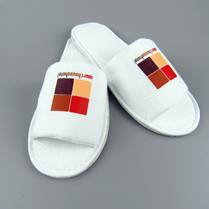 Pantuflas Desechables de Hotel de <span class=keywords><strong>5</strong></span> Estrellas con Logotipo, Suela Gruesa de EVA, Forro de Felpa - Product Image 2