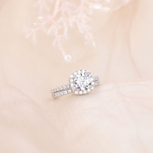 Bộ nhẫn cưới đính hôn bạc Ý 925 OAHLAN mạ rhodium, đá zircon cubic cắt halo 1.5CT, trang sức thời trang nữ - Product Image 4