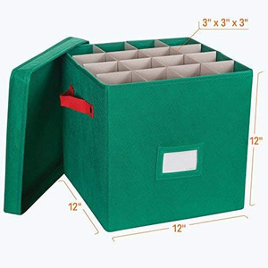 Caja de Almacenamiento Navideña Oxford con Tapa, Contenedores de Almacenamiento de 4 Niveles para 64 Bolas de Adorno Navideñas - Product Image 3