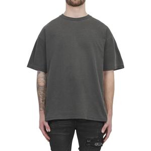 Camiseta de Algodón 100% Grueso para Hombre, con Logotipo Personalizado Bordado, Hombros Caídos y Lavado Ácido - Product Image 1