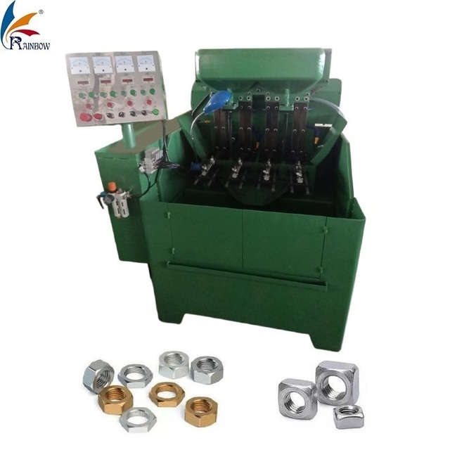 Full Automatic 4 Spindle Tapping & Nut Drilling Machine with PLC Control High Productivity Motor & Pump