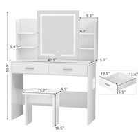 2025 Smart Dressing Table Designs Coiffeuse élégante avec miroir et tabouret pour chambres modernes