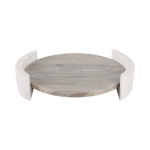 Vassoio rotondo in marmo decorativo per la casa, per gioielli, caffè, centrotavola - Product Image 1