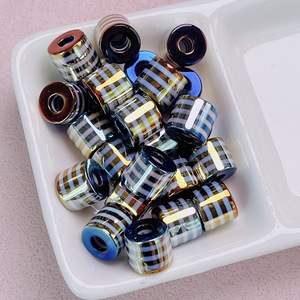 Cuentas cilíndricas de resina de alta calidad con revestimiento UV, coloridas y a rayas, hechas a mano para pulseras, collares y accesorios de joyería DIY. - Product Image 6