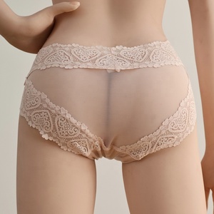 Qingya Custom donna Sexy <span class=keywords><strong>pizzo</strong></span> trasparente taglio alto senza cuciture <span class=keywords><strong>perizoma</strong></span> stile Bikini XL cavallo tinta tinta in tinta unita - Product Image 1