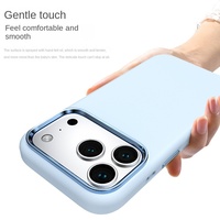 Pour iPhone 17 AIR étui pour téléphone portable avec cadre en métal étui en silicone liquide pour iPhone 17 Pro Max