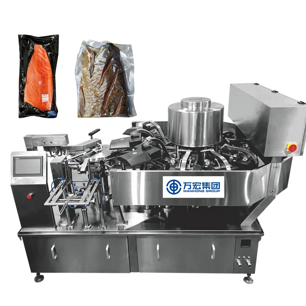 Wanhong Factory Use Automatic Rotary Vacuum Bag Feeder Vacuum Bag Packing Machine for food