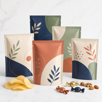 Pochettes plates métallisées personnalisées imprimées sur mesure à trois soudures pour l'emballage de snacks et de bonbons