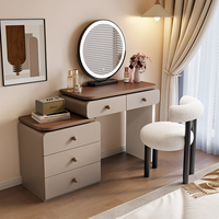 Nouvelle commode de rangement en bois massif style crème avec coiffeuse, table de maquillage moderne et minimaliste pour chambre à coucher